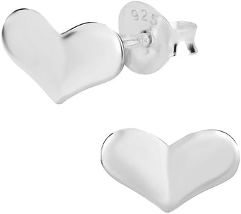 Hypoallergenic Sterling Silver Dainty Heart Stud Earrings for Kids (Nickel Free)