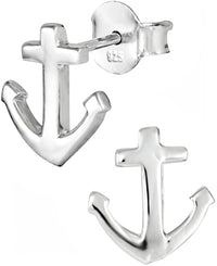 Hypoallergenic Sterling Silver Anchor Stud Earrings for Kids (Nickel Free)