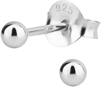 Hypoallergenic Sterling Silver Tiny 2mm Ball Stud Earrings for Kids (Nickel Free)