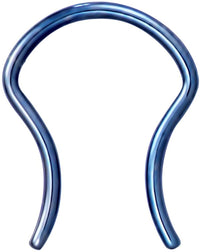 Forbidden Body Jewelry 16g Surgical Steel IP Plated Blue U-Shaped Flared Ends Septum Ring Retainer