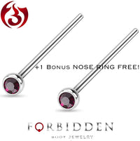 Forbidden Body Jewelry 18-20g Surgical Steel 2mm Press Fit CZ Fishtail Custom Bend Nose Stud