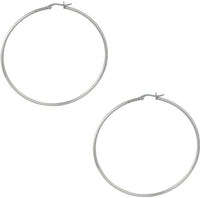 Stainless Steel 2.75" Hoop Earrings for Women