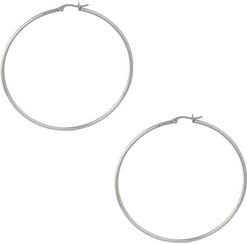 Stainless Steel 2.75 Hoop Earrings for Women