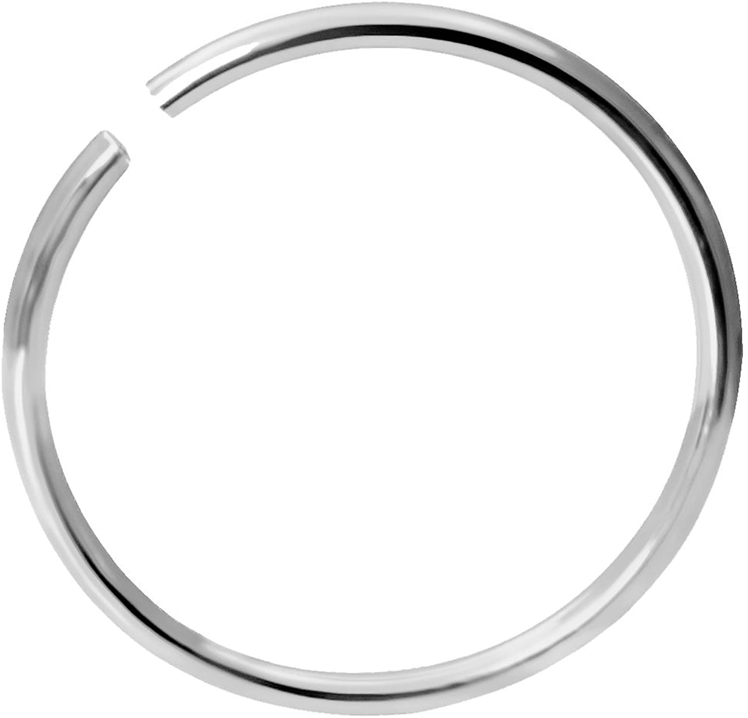 20g Surgical Steel 10mm (3/8 Inch) Seamless Nose Ring Hoop, Nose Piercing Jewelry