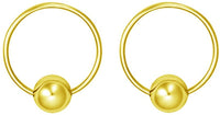 Forbidden Body Jewelry Pair 2g-20g Gold & Rose Gold Tone Surgical Steel Captive Bead Body Piercing Hoops (2pcs)