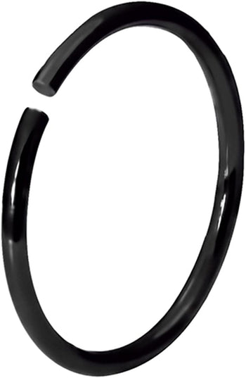 20g Surgical Steel Titanium IP Black 10mm Nose Hoop - Nose Piercing Jewelry