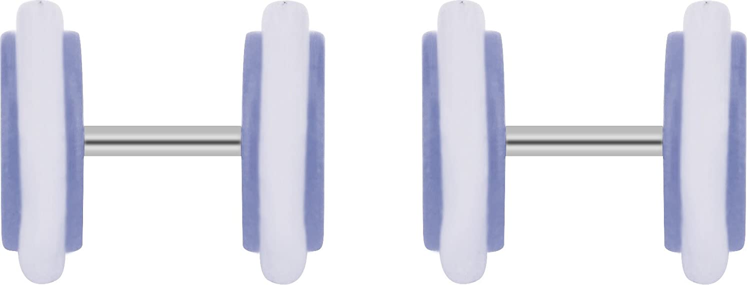 Forbidden Body Jewelry 18g Cheater Plug Earrings: 0g 8 mm Surgical Steel Blue Glow in The Dark Fake Plugs