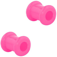 Forbidden Body Jewelry Set of 2G Ultra Soft Comfort Fit Silicone Ear Gauges, 2 Gauge 6mm Flat Double Flared Tunnel Plug Earrings