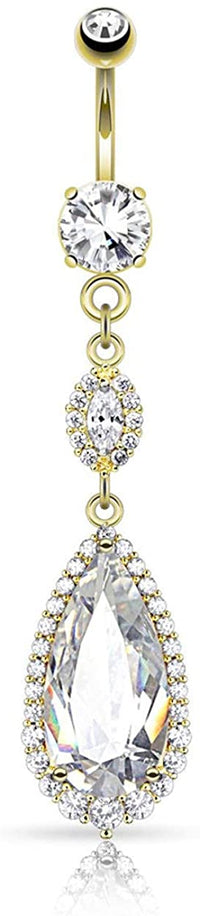 Forbidden Body Jewelry Surgical Steel Ultra Glam Sexy Dangle Chandelier Belly Ring (Choose Style)