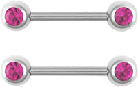 Forbidden Body Jewelry 14g Nipple Ring Barbells Set of 2, Pair of 12mm (1/2 Inch) Barbells with 5mm Balls