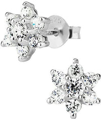 Hypoallergenic Sterling Simulated Diamond Snowflake Jewelry for Kids