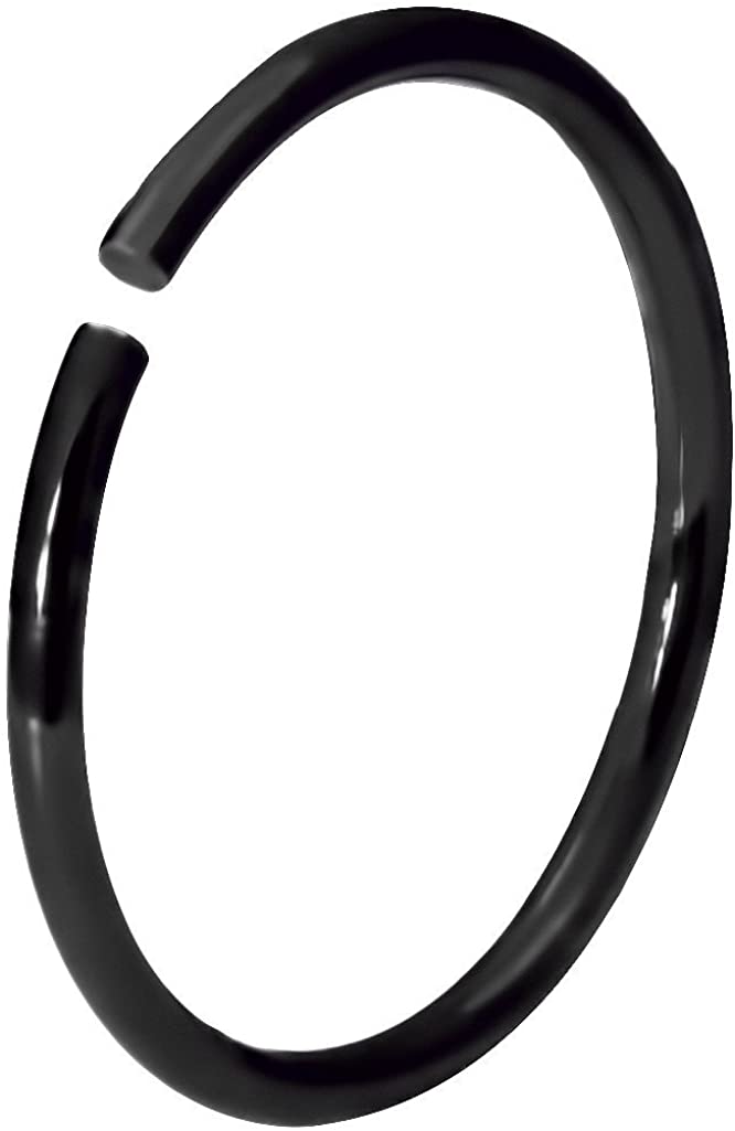 Forbidden Body Jewelry 20g Surgical Steel Titanium IP Black 8mm Small Nose Hoop