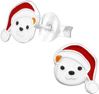 Hypoallergenic Sterling Silver Christmas Stud Earrings for Kids (Nickel Free)