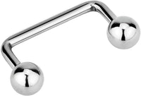 Forbidden Body Jewelry 14G 12mm-25mm Surgical Steel Double Ball Basic Staple Surface Piercing Barbell