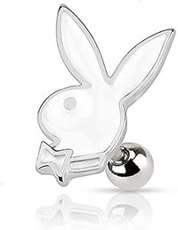 Forbidden Body Jewelry 16g Surgical Steel Glossy Colorful Epoxy Playboy Cartilage Stud Earring