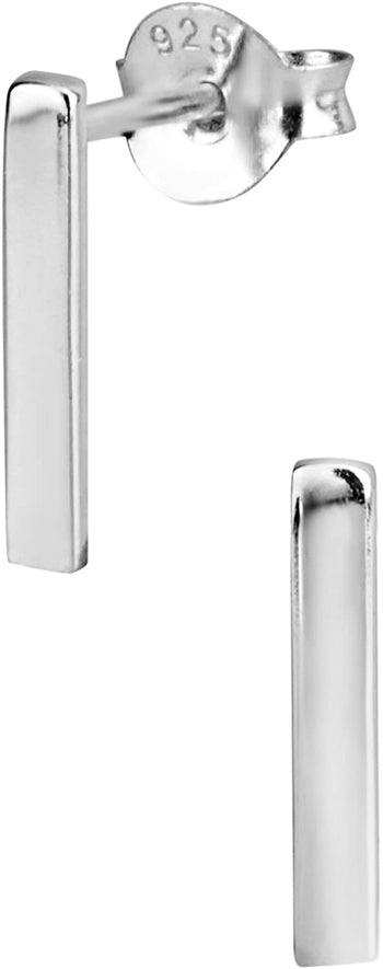 Hypoallergenic Sterling Silver Geometric Straight Line Stud Earrings for Kids (Nickel Free)