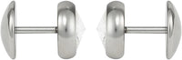 Forbidden Body Jewelry 16g 10mm Surgical Steel Crystal Cheater Plug Earrings, Fake 00 Gauge Earrings