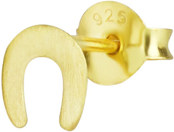 Forbidden Body Jewelry 14kt Gold Plated Sterling Silver Little Horseshoe Cartilage Stud Earring (Sold Individually)