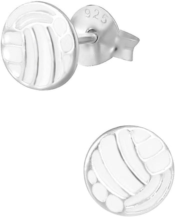 Hypoallergenic Sterling Silver Volleyball Sports Stud Earrings for Kids (Nickel Free)