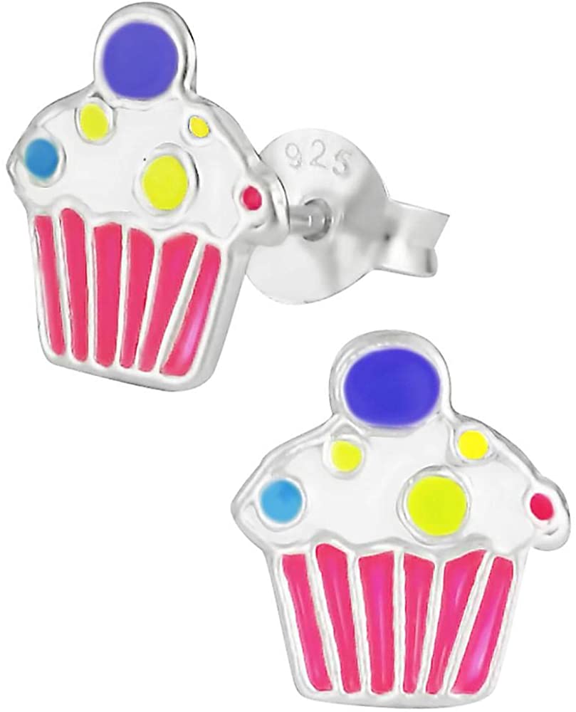 Hypoallergenic Sterling Silver Sweet Treats Stud Earrings for Kids (Nickel Free)