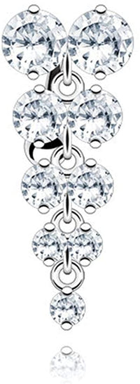 Forbidden Body Jewelry Sexy 1.5 inch CZ Vine Surgical Steel Chandelier Top Down Drop Belly Button Ring