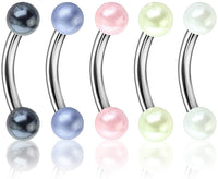 Forbidden Body Jewelry Value 5-Pk: 16g 8mm Surgical Steel Curved Barbells for Daith/Eyebrow/Rook and More