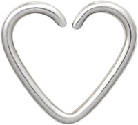 Forbidden Body Jewelry Fake Cartilage Earring: Surgical Steel Heart Shaped Clip-On Cartilage Hoop (No Piercing Required)