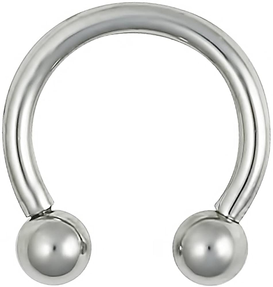 Forbidden Body Jewelry 16g 8mm Surgical Steel Internally Threaded Small Septum Ring Horseshoe Hoop