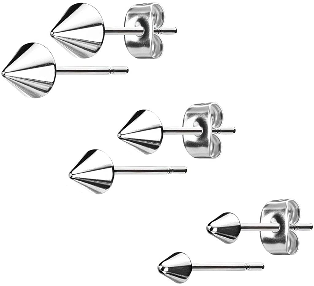 316L Surgical Steel Spike Stud Earrings