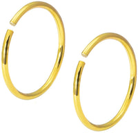 Forbidden Body Jewelry 20g 8mm Surgical Steel Titanium IP Plated Gold Nose Hoop (Single)