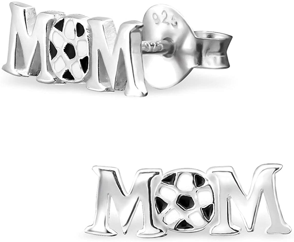 Hypoallergenic Sterling Silver Soccer Ball Stud Earrings (Nickel Free)