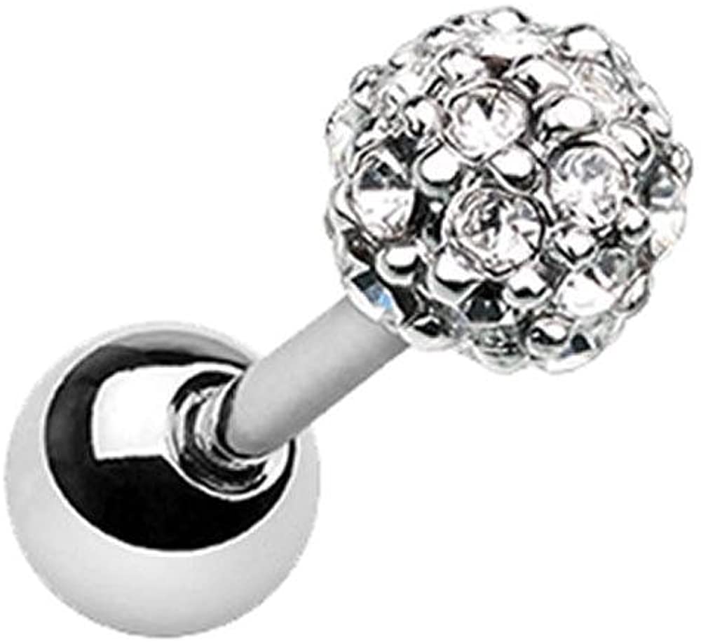 Forbidden Body Jewelry 18g 1/4 Inch (6mm Length) Surgical Steel Fancy Cartilage Stud Earring