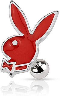 Forbidden Body Jewelry 16g Surgical Steel Glossy Colorful Epoxy Playboy Cartilage Stud Earring