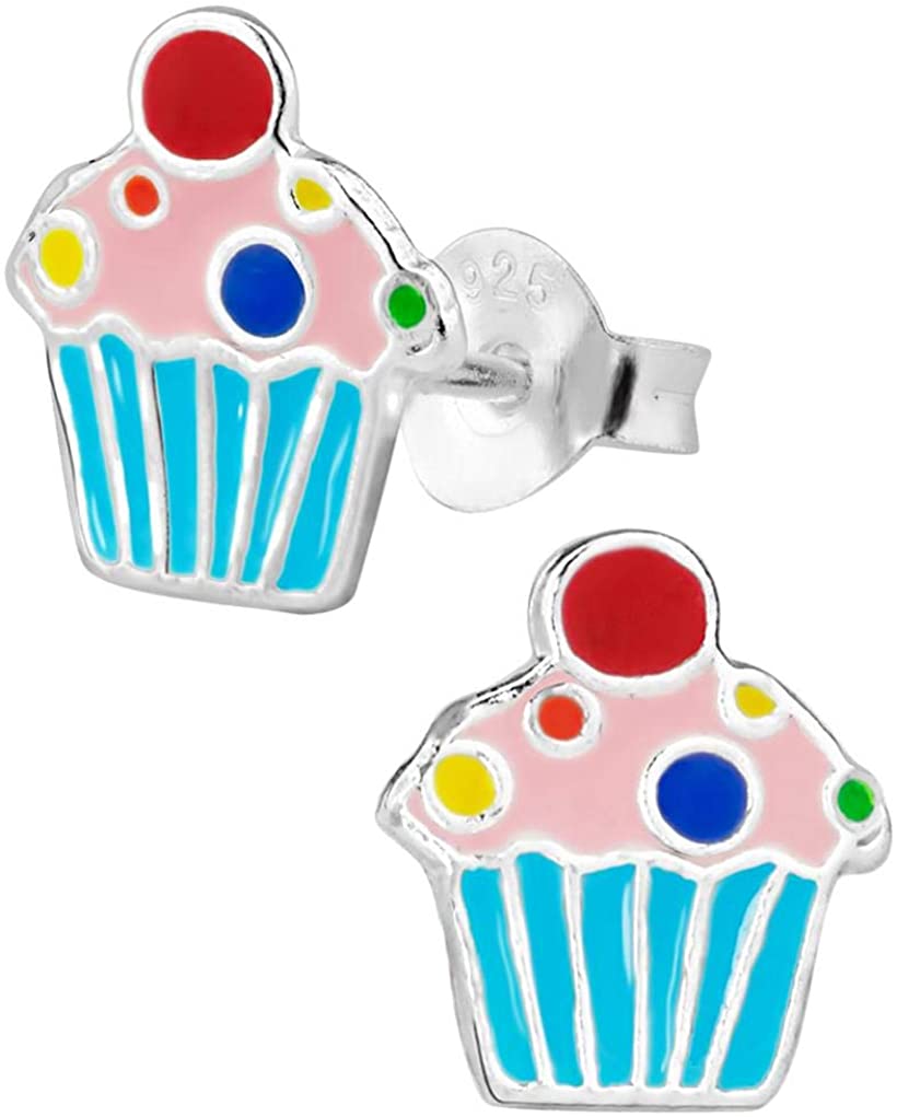 Hypoallergenic Sterling Silver Sweet Treats Stud Earrings for Kids (Nickel Free)