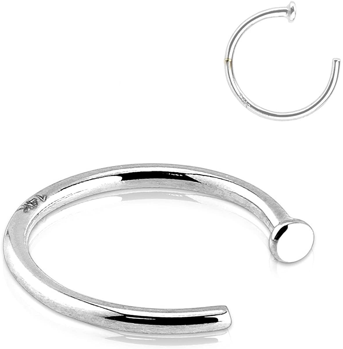 Forbidden Body Jewelry 20g 8mm Solid 14K Gold Nose Hoop Ring