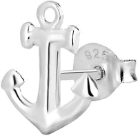 Forbidden Body Jewelry .925 Sterling Silver Anchor Cartilage Stud Earring (Sold Individually)