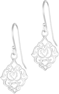 .925 Sterling Silver Hypoallergenic French Wire Filigree Dangle Earrings for Women