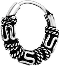 Forbidden Body Jewelry .925 Sterling Silver 3/8" Balinese Braided Design Cartilage Hoop Earring (Sold Individually)