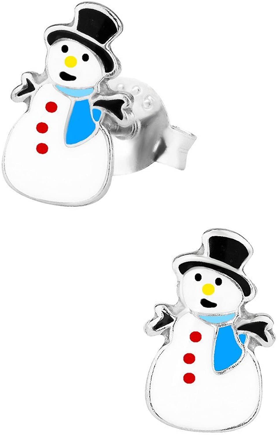 Hypoallergenic Sterling Silver Christmas Stud Earrings for Kids (Nickel Free)