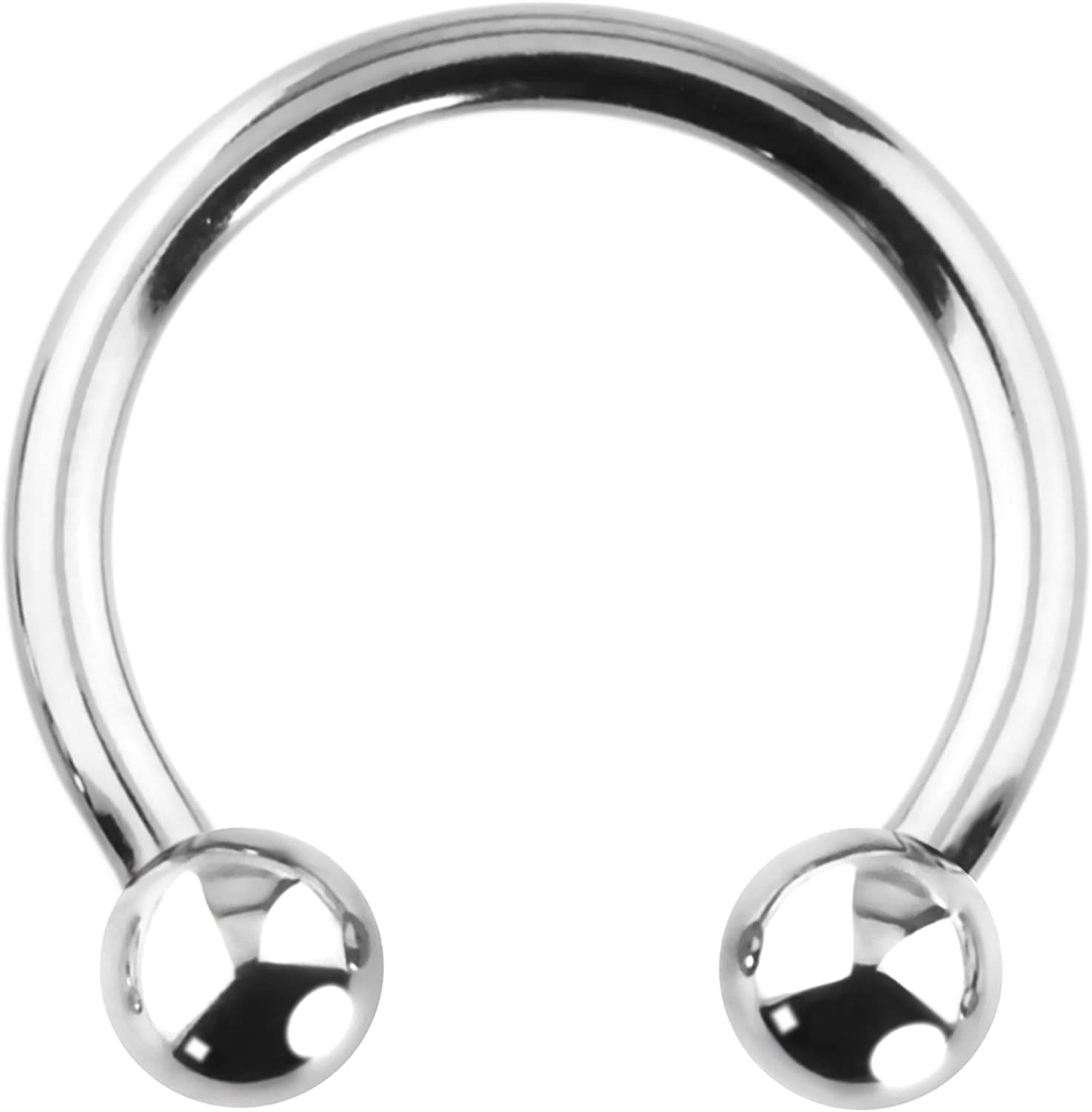 Forbidden Body Jewelry 14G-16G Solid Titanium Internally Threaded Horseshoe Ring for Cartilage/Septum