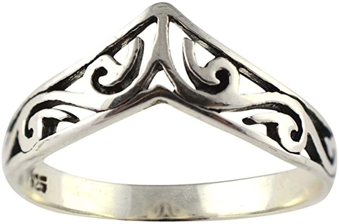 Kinzie Fashion .925 Sterling Silver Celtic Design Unity Crown Ring