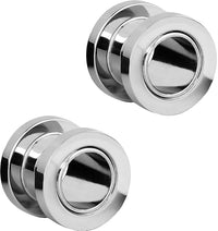 Forbidden Body Jewelry 1.2mm - 16mm Surgical Steel Ear Gauges Screw Fit Tunnels, Tunnel Plug Earrings Sold as a Pair