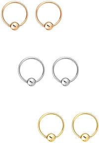 Forbidden Body Jewelry 6pc Value Pack 14G-16G Surgical Steel Horseshoe/CBR Ring for Septum, Cartilage & More