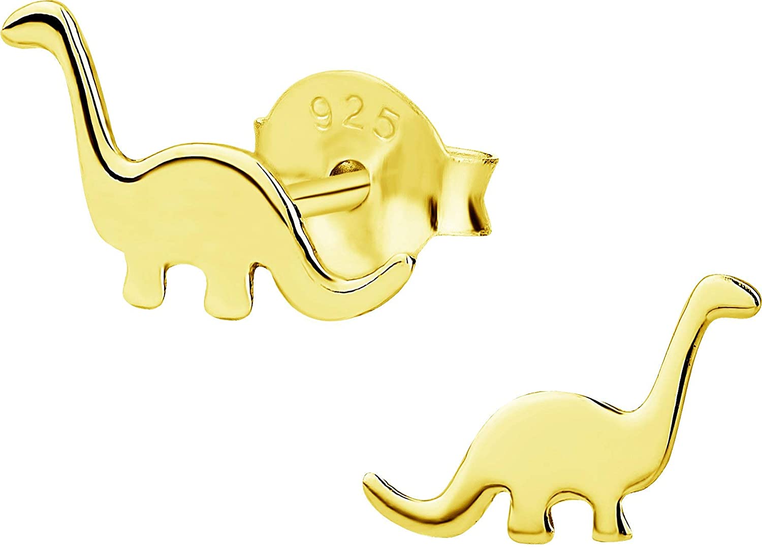 Hypoallergenic Sterling Silver Little Dinosaur Stud Earrings for Kids (Nickel Free)