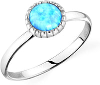 Forbidden Body Jewelry .925 Sterling Silver Synthetic Opal Knuckle Ring (Size 3.5)