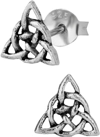 Hypoallergenic Sterling Silver Triquetra Celtic Knot Trinity Stud Earrings for Kids (Nickel Free)