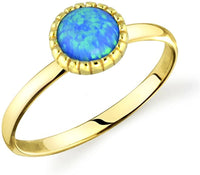 Forbidden Body Jewelry .925 Sterling Silver Synthetic Opal Knuckle Ring (Size 3.5)