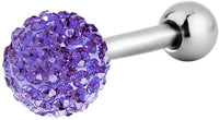 Forbidden Body Jewelry 16g 6mm Surgical Steel Ferido Crystal Ball Top Cartilage Stud Barbell