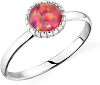 Forbidden Body Jewelry .925 Sterling Silver Synthetic Opal Knuckle Ring (Size 3.5)