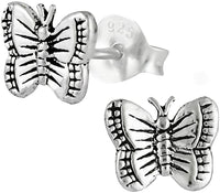 Hypoallergenic Sterling Silver Butterfly Stud Earrings for Kids (Nickel Free)